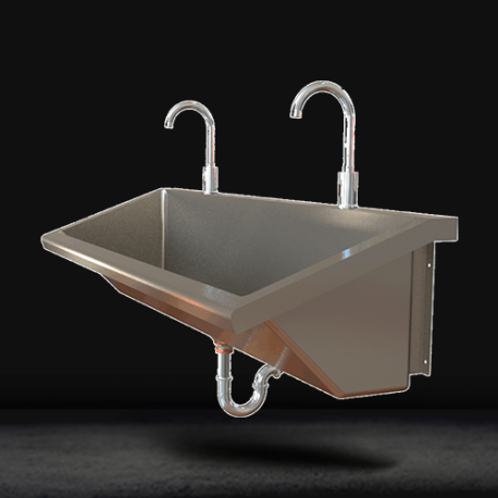 Double Station Stainless Steel Scrub Sink