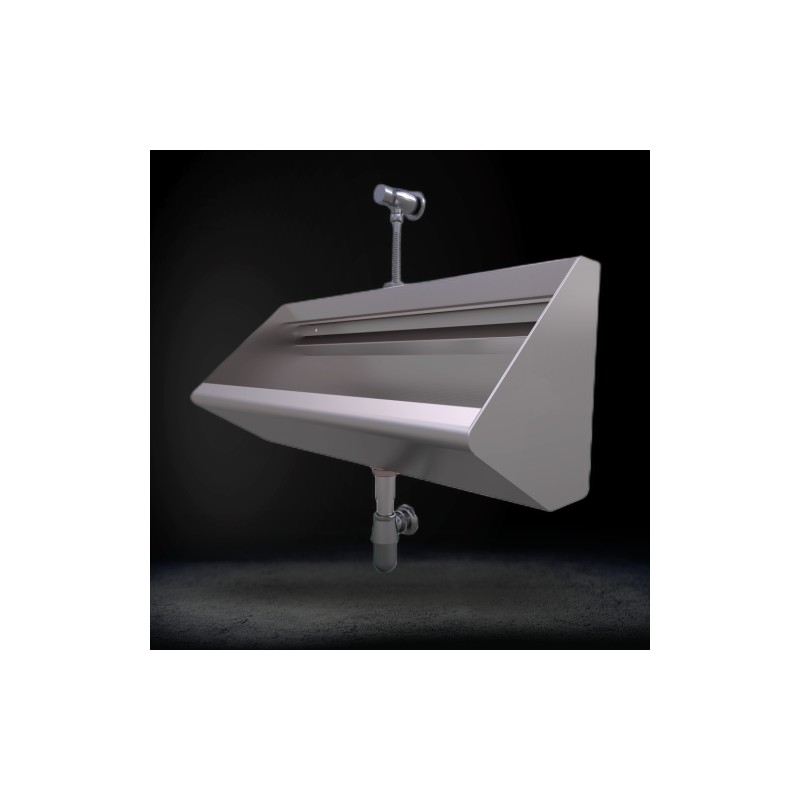 Triple Station Stainless Steel Trough Urinal